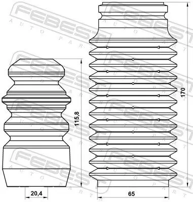 Staubschutzsatz, Stoßdämpfer Hinterachse FEBEST FDSHB-MONIIIR-KIT Bild Staubschutzsatz, Stoßdämpfer Hinterachse FEBEST FDSHB-MONIIIR-KIT