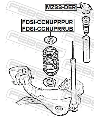Federteller Hinterachse oben FEBEST FDSI-CCNUPRRUB Bild Federteller Hinterachse oben FEBEST FDSI-CCNUPRRUB