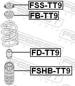 Federbeinstützlager Vorderachse FEBEST FSS-TT9 Bild Federbeinstützlager Vorderachse FEBEST FSS-TT9