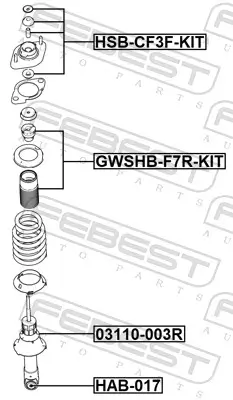 Staubschutzsatz, Stoßdämpfer Hinterachse FEBEST GWSHB-F7R-KIT Bild Staubschutzsatz, Stoßdämpfer Hinterachse FEBEST GWSHB-F7R-KIT