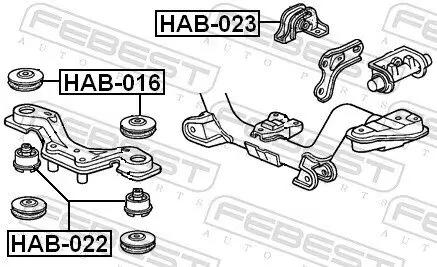 Lagerung, Differential hinten Hinterachse FEBEST HAB-023 Bild Lagerung, Differential hinten Hinterachse FEBEST HAB-023