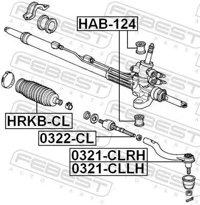 Lagerung, Lenkgetriebe FEBEST HAB-124 Bild Lagerung, Lenkgetriebe FEBEST HAB-124