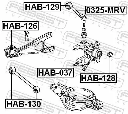 Lagerung, Lenker Hinterachse unten FEBEST HAB-130 Bild Lagerung, Lenker Hinterachse unten FEBEST HAB-130