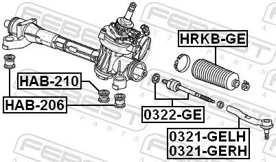 Lagerung, Lenkgetriebe FEBEST HAB-206 Bild Lagerung, Lenkgetriebe FEBEST HAB-206
