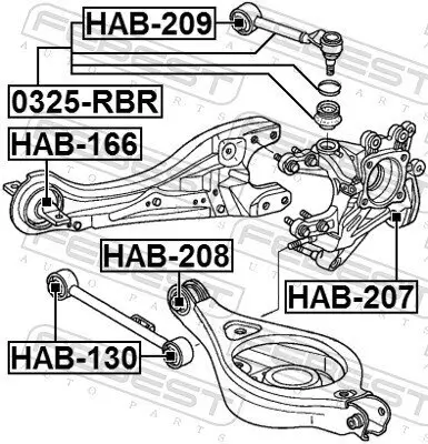 Lagerung, Lenker Hinterachse unten FEBEST HAB-207 Bild Lagerung, Lenker Hinterachse unten FEBEST HAB-207