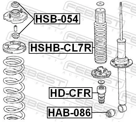 Anschlagpuffer, Federung Hinterachse FEBEST HD-CFR Bild Anschlagpuffer, Federung Hinterachse FEBEST HD-CFR