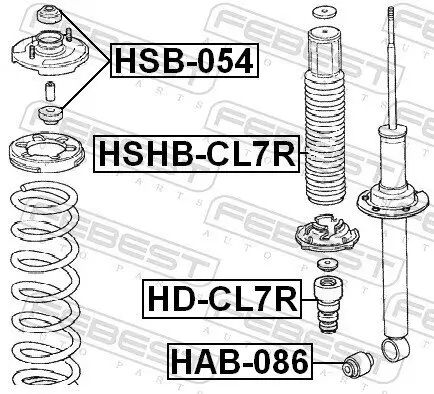 Anschlagpuffer, Federung Hinterachse FEBEST HD-CL7R Bild Anschlagpuffer, Federung Hinterachse FEBEST HD-CL7R