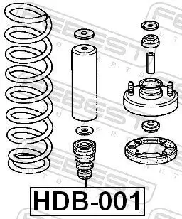 Anschlagpuffer, Federung Vorderachse FEBEST HDB-001 Bild Anschlagpuffer, Federung Vorderachse FEBEST HDB-001