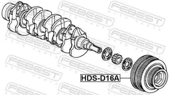 Riemenscheibe, Kurbelwelle FEBEST HDS-D16A Bild Riemenscheibe, Kurbelwelle FEBEST HDS-D16A