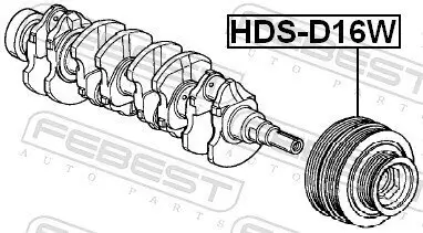 Riemenscheibe, Kurbelwelle FEBEST HDS-D16W Bild Riemenscheibe, Kurbelwelle FEBEST HDS-D16W