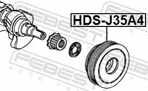 Riemenscheibe, Kurbelwelle FEBEST HDS-J35A4 Bild Riemenscheibe, Kurbelwelle FEBEST HDS-J35A4
