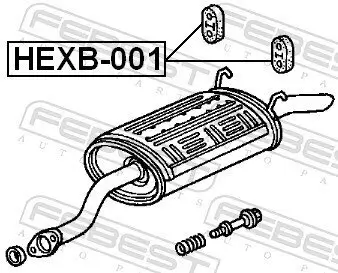 Montagesatz, Abgasanlage FEBEST HEXB-001 Bild Montagesatz, Abgasanlage FEBEST HEXB-001