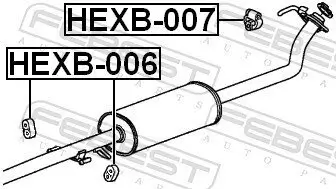 Montagesatz, Abgasanlage FEBEST HEXB-007 Bild Montagesatz, Abgasanlage FEBEST HEXB-007