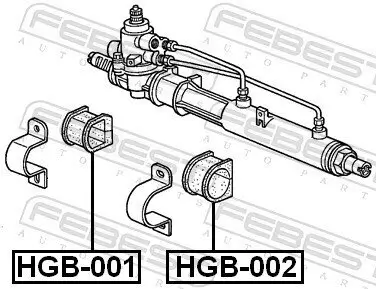 Lagerung, Lenkgetriebe Vorderachse rechts FEBEST HGB-001 Bild Lagerung, Lenkgetriebe Vorderachse rechts FEBEST HGB-001