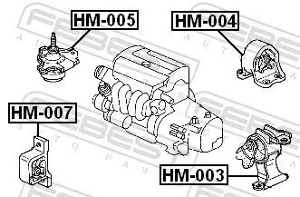 Lagerung, Motor vorne rechts FEBEST HM-005 Bild Lagerung, Motor vorne rechts FEBEST HM-005