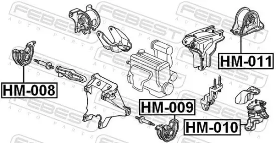 Lagerung, Motor hinten FEBEST HM-011 Bild Lagerung, Motor hinten FEBEST HM-011