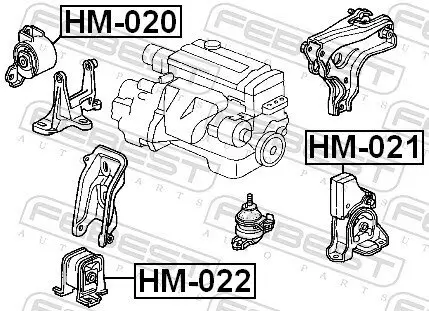 Lagerung, Motor vorne FEBEST HM-022 Bild Lagerung, Motor vorne FEBEST HM-022