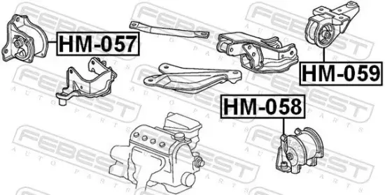 Lagerung, Motor hinten FEBEST HM-059 Bild Lagerung, Motor hinten FEBEST HM-059