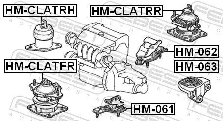 Lagerung, Automatikgetriebe Heckeinbau FEBEST HM-062 Bild Lagerung, Automatikgetriebe Heckeinbau FEBEST HM-062