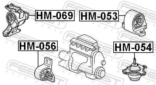Lagerung, Motor vorne rechts FEBEST HM-069 Bild Lagerung, Motor vorne rechts FEBEST HM-069