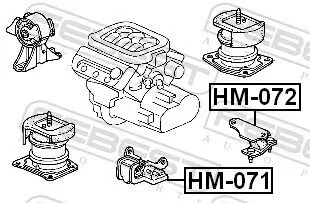 Lagerung, Automatikgetriebe Heckeinbau FEBEST HM-072 Bild Lagerung, Automatikgetriebe Heckeinbau FEBEST HM-072