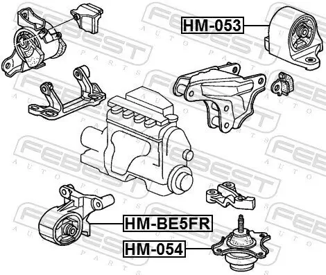 Lagerung, Motor vorne FEBEST HM-BE5FR Bild Lagerung, Motor vorne FEBEST HM-BE5FR