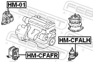 Lagerung, Motor vorne links FEBEST HM-CFALH Bild Lagerung, Motor vorne links FEBEST HM-CFALH