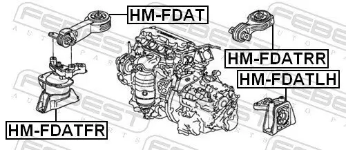 Lagerung, Motor vorne FEBEST HM-FDAT Bild Lagerung, Motor vorne FEBEST HM-FDAT