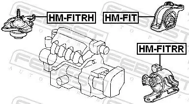 Lagerung, Motor vorne rechts FEBEST HM-FITRH Bild Lagerung, Motor vorne rechts FEBEST HM-FITRH