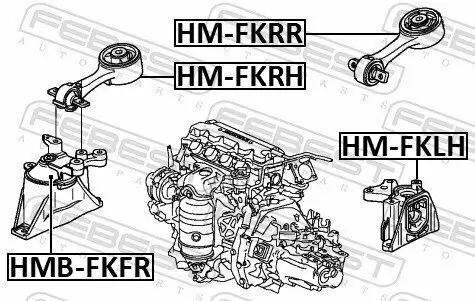 Lagerung, Motor vorne rechts FEBEST HM-FKRH Bild Lagerung, Motor vorne rechts FEBEST HM-FKRH