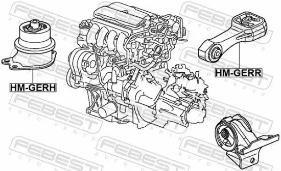 Lagerung, Motor hinten FEBEST HM-GERR Bild Lagerung, Motor hinten FEBEST HM-GERR