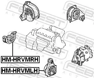 Lagerung, Motor vorne links vorne FEBEST HM-HRVMLH Bild Lagerung, Motor vorne links vorne FEBEST HM-HRVMLH