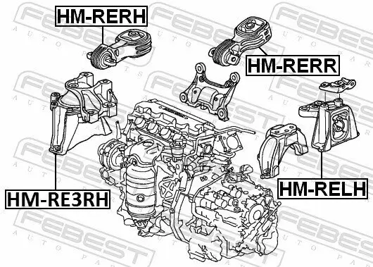 Lagerung, Motor vorne rechts FEBEST HM-RERH Bild Lagerung, Motor vorne rechts FEBEST HM-RERH
