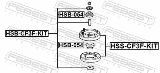 Montagesatz, Stoßdämpfer Vorderachse beidseitig FEBEST HSB-CF3F-KIT Bild Montagesatz, Stoßdämpfer Vorderachse beidseitig FEBEST HSB-CF3F-KIT