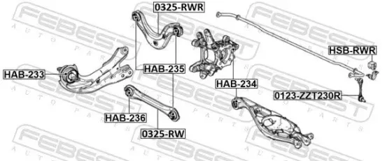 Lagerung, Stabilisator Hinterachse FEBEST HSB-RWR Bild Lagerung, Stabilisator Hinterachse FEBEST HSB-RWR