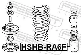 Schutzkappe/Faltenbalg, Stoßdämpfer Vorderachse FEBEST HSHB-RA6F Bild Schutzkappe/Faltenbalg, Stoßdämpfer Vorderachse FEBEST HSHB-RA6F