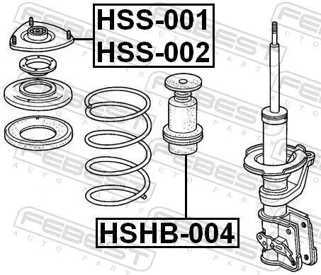 Federbeinstützlager Vorderachse links FEBEST HSS-002 Bild Federbeinstützlager Vorderachse links FEBEST HSS-002