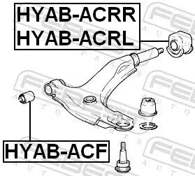 Lagerung, Lenker Vorderachse unten vorne FEBEST HYAB-ACF Bild Lagerung, Lenker Vorderachse unten vorne FEBEST HYAB-ACF