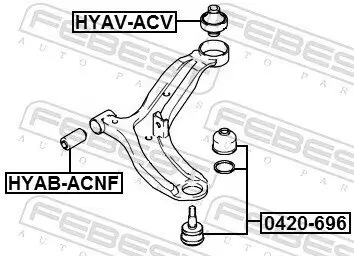 Lagerung, Lenker Vorderachse unten hinten FEBEST HYAB-ACV Bild Lagerung, Lenker Vorderachse unten hinten FEBEST HYAB-ACV