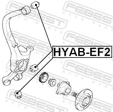 Lagerung, Lenker Hinterachse oben FEBEST HYAB-EF2 Bild Lagerung, Lenker Hinterachse oben FEBEST HYAB-EF2