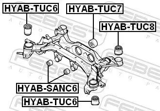 Lagerung, Achskörper vorne Hinterachse FEBEST HYAB-TUC6 Bild Lagerung, Achskörper vorne Hinterachse FEBEST HYAB-TUC6