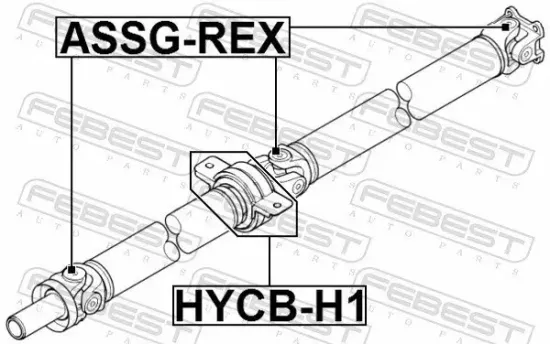 Lager, Gelenkwellenmittellager FEBEST HYCB-H1 Bild Lager, Gelenkwellenmittellager FEBEST HYCB-H1
