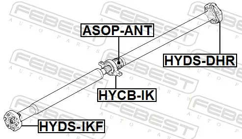 Lager, Gelenkwellenmittellager FEBEST HYCB-IK Bild Lager, Gelenkwellenmittellager FEBEST HYCB-IK