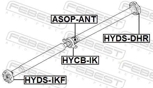 Lager, Gelenkwellenmittellager FEBEST HYCB-JK1 Bild Lager, Gelenkwellenmittellager FEBEST HYCB-JK1
