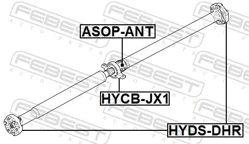 Lager, Gelenkwellenmittellager FEBEST HYCB-JX1 Bild Lager, Gelenkwellenmittellager FEBEST HYCB-JX1