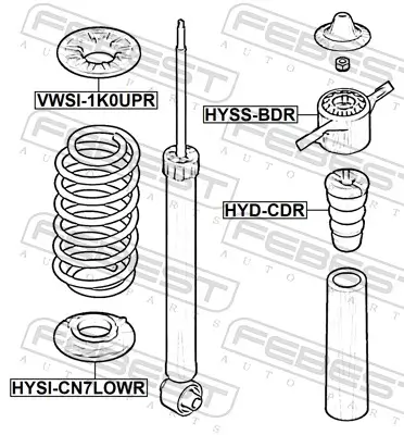 Anschlagpuffer, Federung Hinterachse FEBEST HYD-CDR Bild Anschlagpuffer, Federung Hinterachse FEBEST HYD-CDR