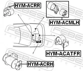 Lagerung, Motor FEBEST HYM-ACATFR Bild Lagerung, Motor FEBEST HYM-ACATFR