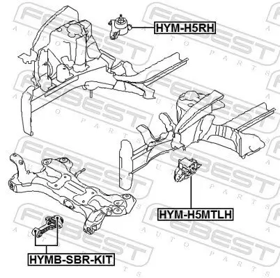 Lagerung, Motor links FEBEST HYM-H5MTLH Bild Lagerung, Motor links FEBEST HYM-H5MTLH