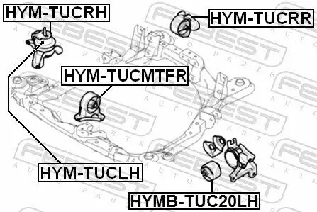 Lagerung, Motor vorne mitte FEBEST HYM-TUCMTFR Bild Lagerung, Motor vorne mitte FEBEST HYM-TUCMTFR