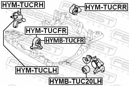 Lagerung, Motor vorne rechts FEBEST HYM-TUCRH Bild Lagerung, Motor vorne rechts FEBEST HYM-TUCRH